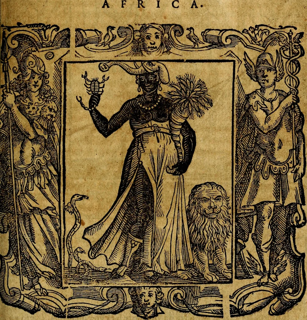 An illustration from Iconologia di Cesare Ripa Perugina ... Nella quale si descrivono diverse imagini di virtù, vitij, affetti, passioni humane, arti discipline, humori, elementi, corpi celesti, prouincie d'Italia, fiumi, tutte le parti del mondo, ed altre infinite materie. Opera utile ad oratori, predicatori, poeti pittori, sculptori, disegnatori, e ad ogni studioso, per inuentar concetti, emblemi, ed imprese, per diuisare qualsiuoglia appatato nuttiale, funerale, trionfale. Per rappresentar poemi drammatici, e per figurare co'suoi propij simboli ciò, che può cadere in pensiero humano. Ampliata ultimamente dallo stresso autore di CC. imagini, e erricchita di molti discorsi pieni di varia eruditione .., 1613, leaf 482