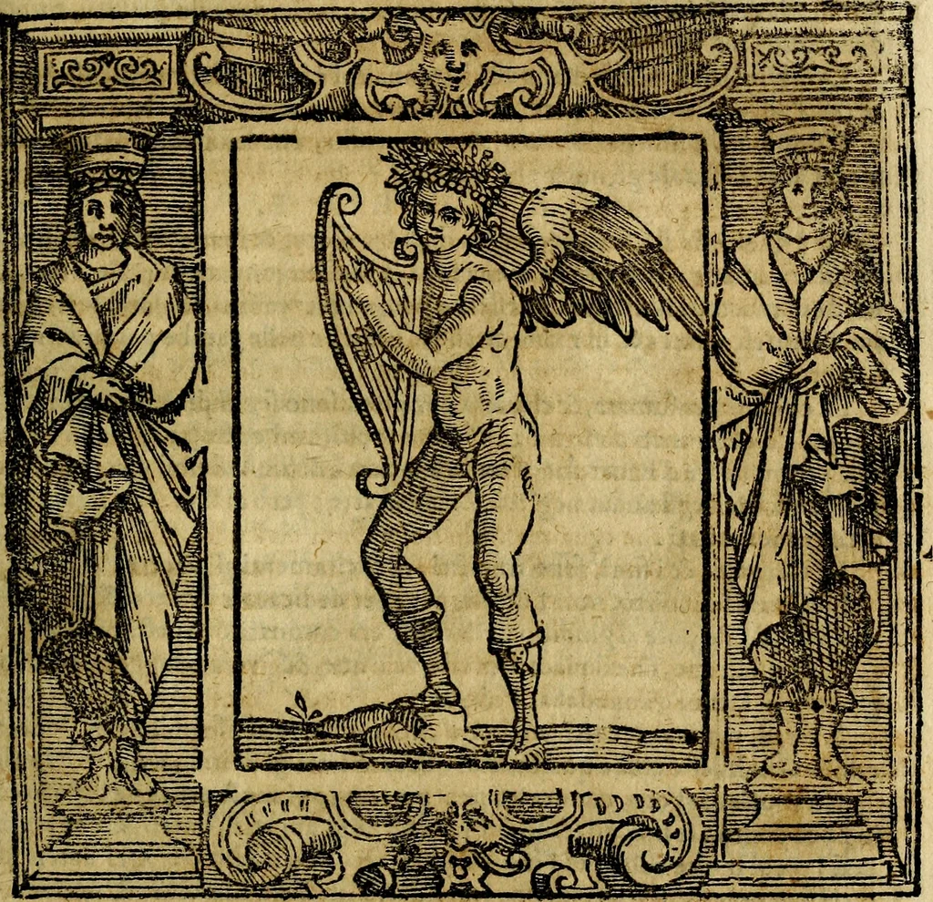 An illustration from Iconologia di Cesare Ripa Perugina ... Nella quale si descrivono diverse imagini di virtù, vitij, affetti, passioni humane, arti discipline, humori, elementi, corpi celesti, prouincie d'Italia, fiumi, tutte le parti del mondo, ed altre infinite materie. Opera utile ad oratori, predicatori, poeti pittori, sculptori, disegnatori, e ad ogni studioso, per inuentar concetti, emblemi, ed imprese, per diuisare qualsiuoglia appatato nuttiale, funerale, trionfale. Per rappresentar poemi drammatici, e per figurare co'suoi propij simboli ciò, che può cadere in pensiero humano. Ampliata ultimamente dallo stresso autore di CC. imagini, e erricchita di molti discorsi pieni di varia eruditione .., 1613, leaf 562