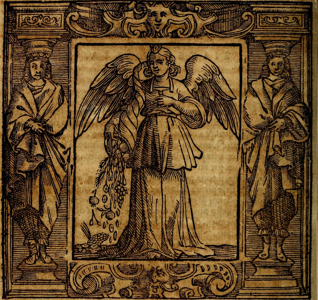 An illustration from Iconologia di Cesare Ripa Perugina ... Nella quale si descrivono diverse imagini di virtù, vitij, affetti, passioni humane, arti discipline, humori, elementi, corpi celesti, prouincie d'Italia, fiumi, tutte le parti del mondo, ed altre infinite materie. Opera utile ad oratori, predicatori, poeti pittori, sculptori, disegnatori, e ad ogni studioso, per inuentar concetti, emblemi, ed imprese, per diuisare qualsiuoglia appatato nuttiale, funerale, trionfale. Per rappresentar poemi drammatici, e per figurare co'suoi propij simboli ciò, che può cadere in pensiero humano. Ampliata ultimamente dallo stresso autore di CC. imagini, e erricchita di molti discorsi pieni di varia eruditione .., 1613, leaf 565
