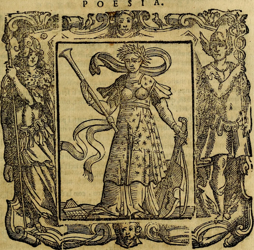 An illustration from Iconologia di Cesare Ripa Perugina ... Nella quale si descrivono diverse imagini di virtù, vitij, affetti, passioni humane, arti discipline, humori, elementi, corpi celesti, prouincie d'Italia, fiumi, tutte le parti del mondo, ed altre infinite materie. Opera utile ad oratori, predicatori, poeti pittori, sculptori, disegnatori, e ad ogni studioso, per inuentar concetti, emblemi, ed imprese, per diuisare qualsiuoglia appatato nuttiale, funerale, trionfale. Per rappresentar poemi drammatici, e per figurare co'suoi propij simboli ciò, che può cadere in pensiero humano. Ampliata ultimamente dallo stresso autore di CC. imagini, e erricchita di molti discorsi pieni di varia eruditione .., 1613, leaf 572