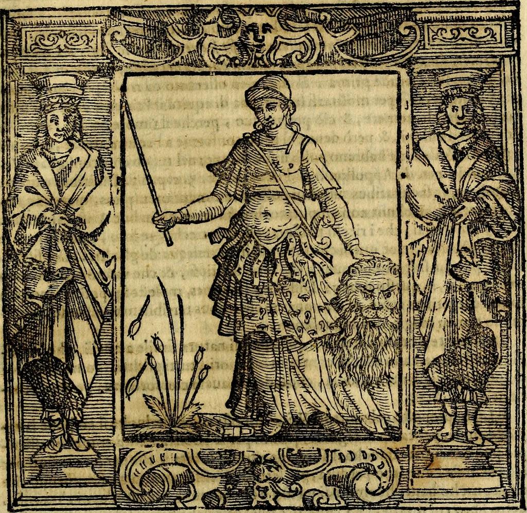 An illustration from Iconologia di Cesare Ripa Perugina ... Nella quale si descrivono diverse imagini di virtù, vitij, affetti, passioni humane, arti discipline, humori, elementi, corpi celesti, prouincie d'Italia, fiumi, tutte le parti del mondo, ed altre infinite materie. Opera utile ad oratori, predicatori, poeti pittori, sculptori, disegnatori, e ad ogni studioso, per inuentar concetti, emblemi, ed imprese, per diuisare qualsiuoglia appatato nuttiale, funerale, trionfale. Per rappresentar poemi drammatici, e per figurare co'suoi propij simboli ciò, che può cadere in pensiero humano. Ampliata ultimamente dallo stresso autore di CC. imagini, e erricchita di molti discorsi pieni di varia eruditione .., 1613, leaf 598
