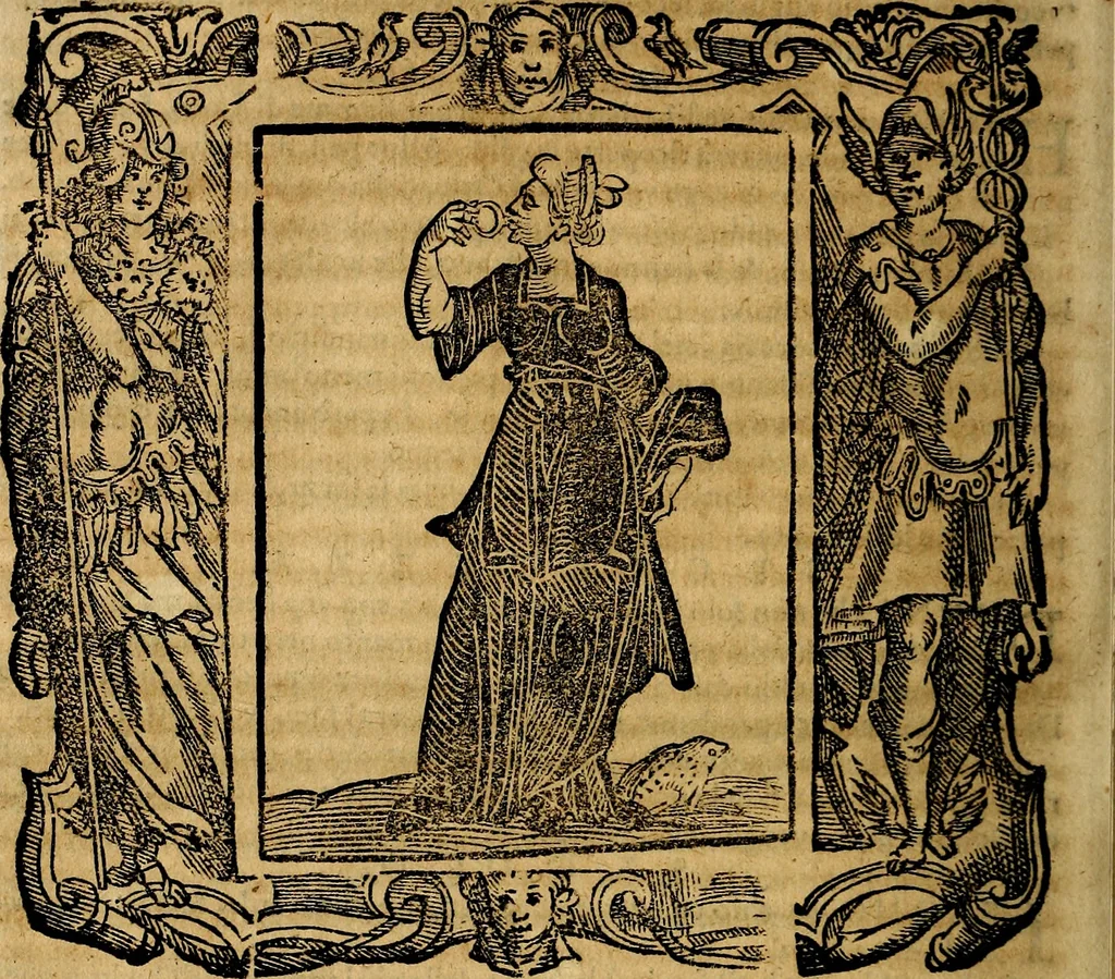 An illustration from Iconologia di Cesare Ripa Perugina ... Nella quale si descrivono diverse imagini di virtù, vitij, affetti, passioni humane, arti discipline, humori, elementi, corpi celesti, prouincie d'Italia, fiumi, tutte le parti del mondo, ed altre infinite materie. Opera utile ad oratori, predicatori, poeti pittori, sculptori, disegnatori, e ad ogni studioso, per inuentar concetti, emblemi, ed imprese, per diuisare qualsiuoglia appatato nuttiale, funerale, trionfale. Per rappresentar poemi drammatici, e per figurare co'suoi propij simboli ciò, che può cadere in pensiero humano. Ampliata ultimamente dallo stresso autore di CC. imagini, e erricchita di molti discorsi pieni di varia eruditione .., 1613, leaf 633