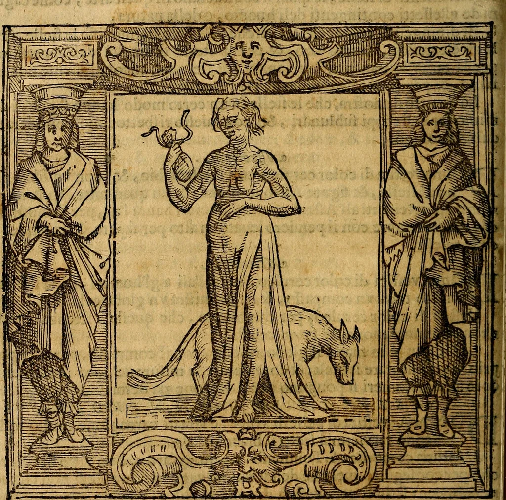 An illustration from Iconologia di Cesare Ripa Perugina ... Nella quale si descrivono diverse imagini di virtù, vitij, affetti, passioni humane, arti discipline, humori, elementi, corpi celesti, prouincie d'Italia, fiumi, tutte le parti del mondo, ed altre infinite materie. Opera utile ad oratori, predicatori, poeti pittori, sculptori, disegnatori, e ad ogni studioso, per inuentar concetti, emblemi, ed imprese, per diuisare qualsiuoglia appatato nuttiale, funerale, trionfale. Per rappresentar poemi drammatici, e per figurare co'suoi propij simboli ciò, che può cadere in pensiero humano. Ampliata ultimamente dallo stresso autore di CC. imagini, e erricchita di molti discorsi pieni di varia eruditione .., 1613, leaf 69