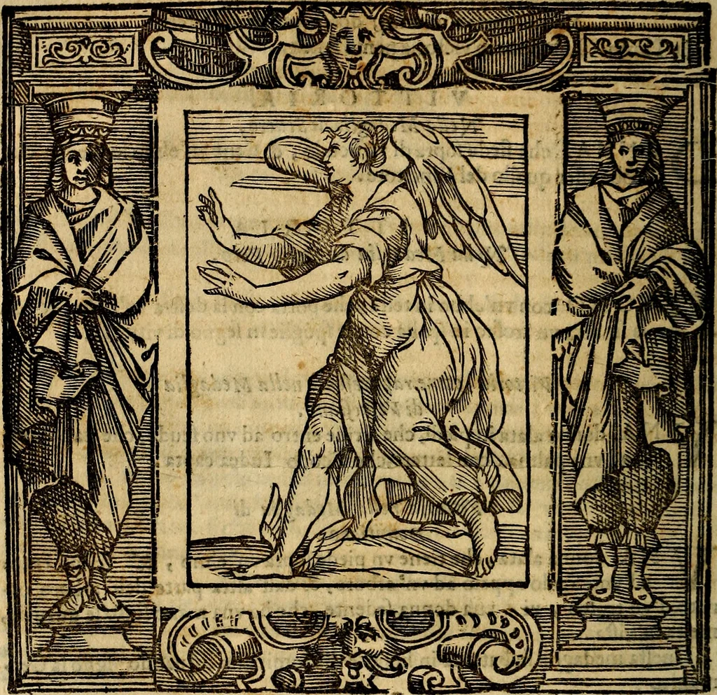An illustration from Iconologia di Cesare Ripa Perugina ... Nella quale si descrivono diverse imagini di virtù, vitij, affetti, passioni humane, arti discipline, humori, elementi, corpi celesti, prouincie d'Italia, fiumi, tutte le parti del mondo, ed altre infinite materie. Opera utile ad oratori, predicatori, poeti pittori, sculptori, disegnatori, e ad ogni studioso, per inuentar concetti, emblemi, ed imprese, per diuisare qualsiuoglia appatato nuttiale, funerale, trionfale. Per rappresentar poemi drammatici, e per figurare co'suoi propij simboli ciò, che può cadere in pensiero humano. Ampliata ultimamente dallo stresso autore di CC. imagini, e erricchita di molti discorsi pieni di varia eruditione .., 1613, leaf 785