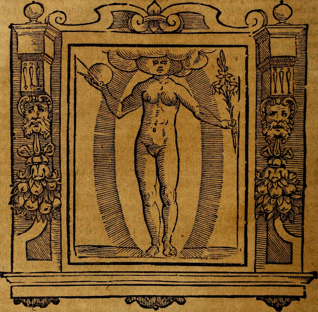 An illustration from Iconologia di Cesare Ripa Perugina ... Nella quale si descrivono diverse imagini di virtù, vitij, affetti, passioni humane, arti discipline, humori, elementi, corpi celesti, prouincie d'Italia, fiumi, tutte le parti del mondo, ed altre infinite materie. Opera utile ad oratori, predicatori, poeti pittori, sculptori, disegnatori, e ad ogni studioso, per inuentar concetti, emblemi, ed imprese, per diuisare qualsiuoglia appatato nuttiale, funerale, trionfale. Per rappresentar poemi drammatici, e per figurare co'suoi propij simboli ciò, che può cadere in pensiero humano. Ampliata ultimamente dallo stresso autore di CC. imagini, e erricchita di molti discorsi pieni di varia eruditione .., 1613, leaf 83