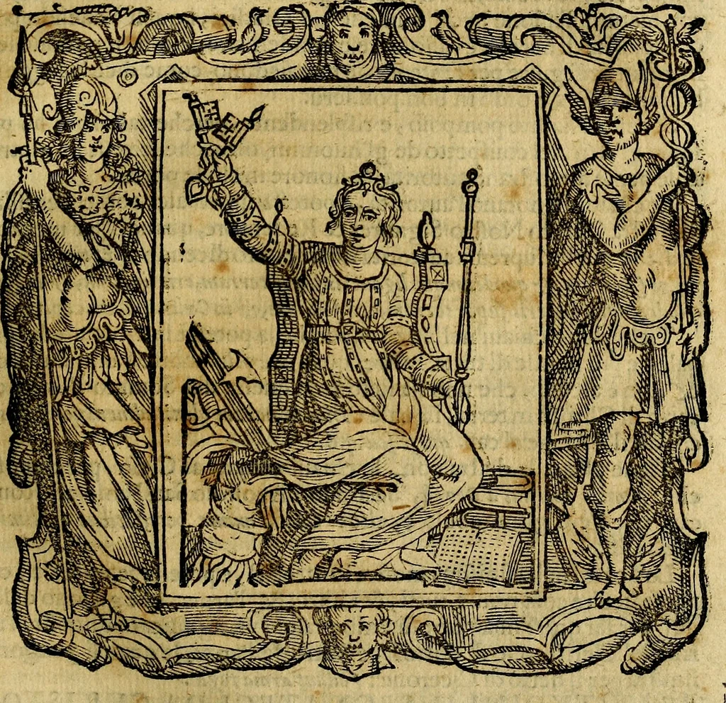 An illustration from Iconologia di Cesare Ripa Perugina ... Nella quale si descrivono diverse imagini di virtù, vitij, affetti, passioni humane, arti discipline, humori, elementi, corpi celesti, prouincie d'Italia, fiumi, tutte le parti del mondo, ed altre infinite materie. Opera utile ad oratori, predicatori, poeti pittori, sculptori, disegnatori, e ad ogni studioso, per inuentar concetti, emblemi, ed imprese, per diuisare qualsiuoglia appatato nuttiale, funerale, trionfale. Per rappresentar poemi drammatici, e per figurare co'suoi propij simboli ciò, che può cadere in pensiero humano. Ampliata ultimamente dallo stresso autore di CC. imagini, e erricchita di molti discorsi pieni di varia eruditione .., 1613, leaf 118