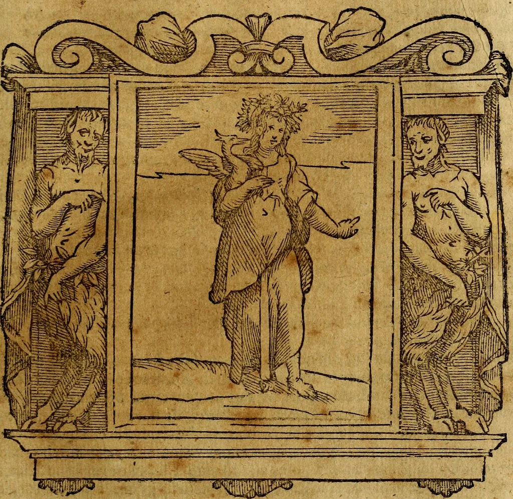 An illustration from Iconologia di Cesare Ripa Perugina ... Nella quale si descrivono diverse imagini di virtù, vitij, affetti, passioni humane, arti discipline, humori, elementi, corpi celesti, prouincie d'Italia, fiumi, tutte le parti del mondo, ed altre infinite materie. Opera utile ad oratori, predicatori, poeti pittori, sculptori, disegnatori, e ad ogni studioso, per inuentar concetti, emblemi, ed imprese, per diuisare qualsiuoglia appatato nuttiale, funerale, trionfale. Per rappresentar poemi drammatici, e per figurare co'suoi propij simboli ciò, che può cadere in pensiero humano. Ampliata ultimamente dallo stresso autore di CC. imagini, e erricchita di molti discorsi pieni di varia eruditione .., 1613, leaf 130