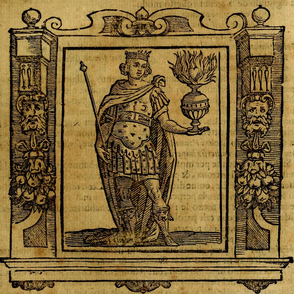 An illustration from Iconologia di Cesare Ripa Perugina ... Nella quale si descrivono diverse imagini di virtù, vitij, affetti, passioni humane, arti discipline, humori, elementi, corpi celesti, prouincie d'Italia, fiumi, tutte le parti del mondo, ed altre infinite materie. Opera utile ad oratori, predicatori, poeti pittori, sculptori, disegnatori, e ad ogni studioso, per inuentar concetti, emblemi, ed imprese, per diuisare qualsiuoglia appatato nuttiale, funerale, trionfale. Per rappresentar poemi drammatici, e per figurare co'suoi propij simboli ciò, che può cadere in pensiero humano. Ampliata ultimamente dallo stresso autore di CC. imagini, e erricchita di molti discorsi pieni di varia eruditione .., 1613, leaf 162