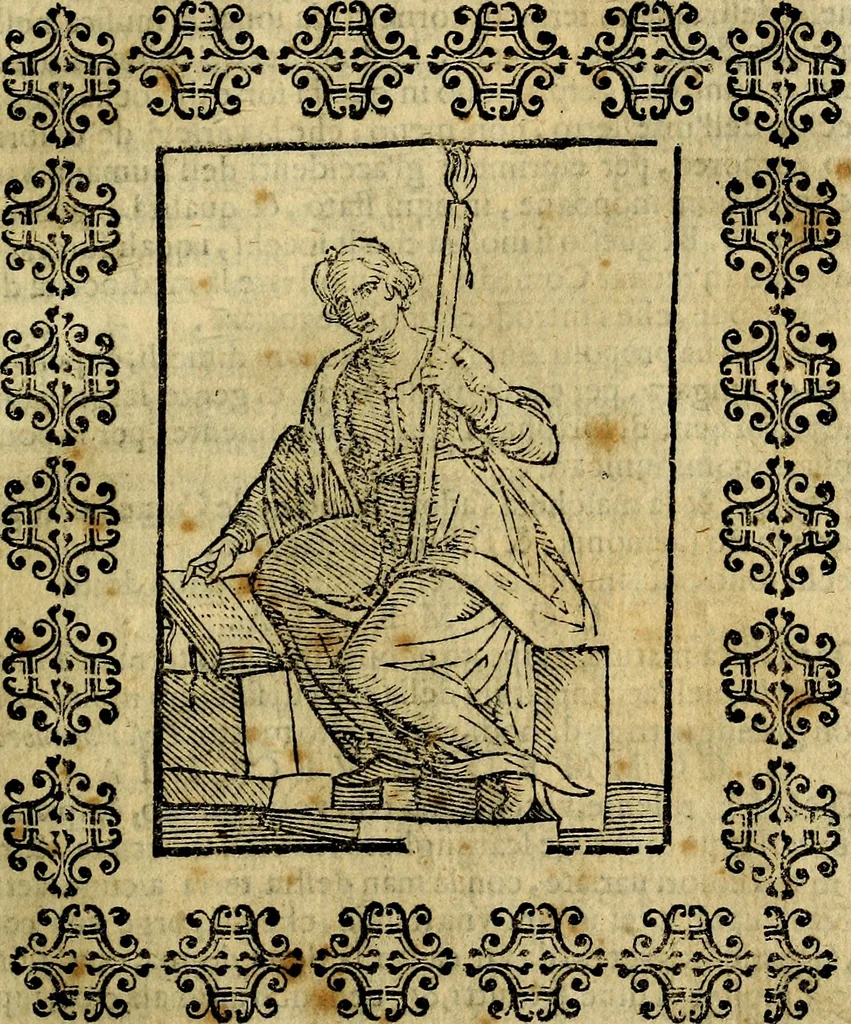An illustration from Iconologia di Cesare Ripa Perugina ... Nella quale si descrivono diverse imagini di virtù, vitij, affetti, passioni humane, arti discipline, humori, elementi, corpi celesti, prouincie d'Italia, fiumi, tutte le parti del mondo, ed altre infinite materie. Opera utile ad oratori, predicatori, poeti pittori, sculptori, disegnatori, e ad ogni studioso, per inuentar concetti, emblemi, ed imprese, per diuisare qualsiuoglia appatato nuttiale, funerale, trionfale. Per rappresentar poemi drammatici, e per figurare co'suoi propij simboli ciò, che può cadere in pensiero humano. Ampliata ultimamente dallo stresso autore di CC. imagini, e erricchita di molti discorsi pieni di varia eruditione .., 1613, leaf 168