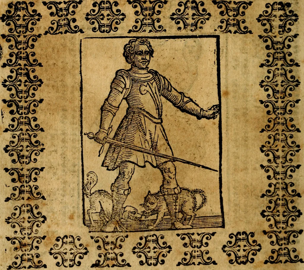 An illustration from Iconologia di Cesare Ripa Perugina ... Nella quale si descrivono diverse imagini di virtù, vitij, affetti, passioni humane, arti discipline, humori, elementi, corpi celesti, prouincie d'Italia, fiumi, tutte le parti del mondo, ed altre infinite materie. Opera utile ad oratori, predicatori, poeti pittori, sculptori, disegnatori, e ad ogni studioso, per inuentar concetti, emblemi, ed imprese, per diuisare qualsiuoglia appatato nuttiale, funerale, trionfale. Per rappresentar poemi drammatici, e per figurare co'suoi propij simboli ciò, che può cadere in pensiero humano. Ampliata ultimamente dallo stresso autore di CC. imagini, e erricchita di molti discorsi pieni di varia eruditione .., 1613, leaf 199