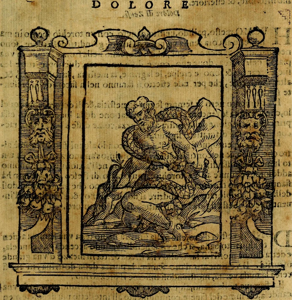 An illustration from Iconologia di Cesare Ripa Perugina ... Nella quale si descrivono diverse imagini di virtù, vitij, affetti, passioni humane, arti discipline, humori, elementi, corpi celesti, prouincie d'Italia, fiumi, tutte le parti del mondo, ed altre infinite materie. Opera utile ad oratori, predicatori, poeti pittori, sculptori, disegnatori, e ad ogni studioso, per inuentar concetti, emblemi, ed imprese, per diuisare qualsiuoglia appatato nuttiale, funerale, trionfale. Per rappresentar poemi drammatici, e per figurare co'suoi propij simboli ciò, che può cadere in pensiero humano. Ampliata ultimamente dallo stresso autore di CC. imagini, e erricchita di molti discorsi pieni di varia eruditione .., 1613, leaf 220