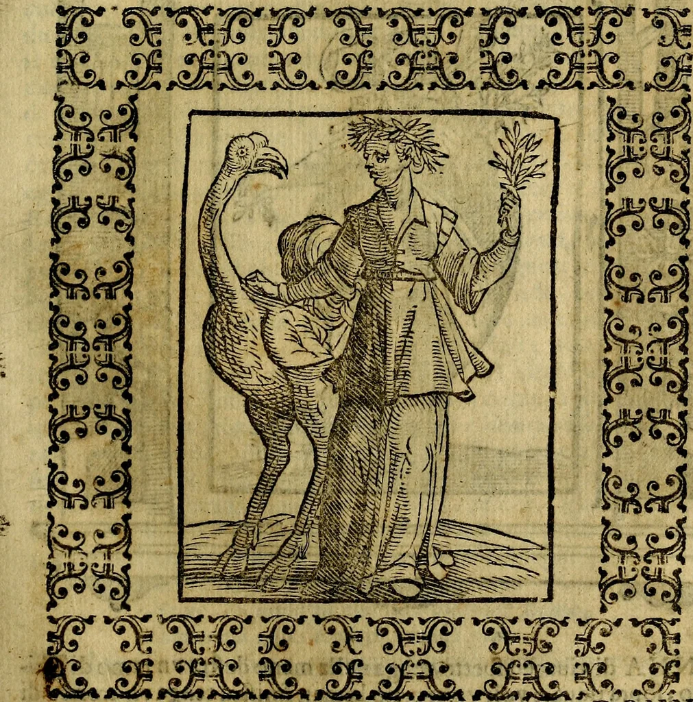 An illustration from Iconologia di Cesare Ripa Perugina ... Nella quale si descrivono diverse imagini di virtù, vitij, affetti, passioni humane, arti discipline, humori, elementi, corpi celesti, prouincie d'Italia, fiumi, tutte le parti del mondo, ed altre infinite materie. Opera utile ad oratori, predicatori, poeti pittori, sculptori, disegnatori, e ad ogni studioso, per inuentar concetti, emblemi, ed imprese, per diuisare qualsiuoglia appatato nuttiale, funerale, trionfale. Per rappresentar poemi drammatici, e per figurare co'suoi propij simboli ciò, che può cadere in pensiero humano. Ampliata ultimamente dallo stresso autore di CC. imagini, e erricchita di molti discorsi pieni di varia eruditione .., 1613, leaf 246