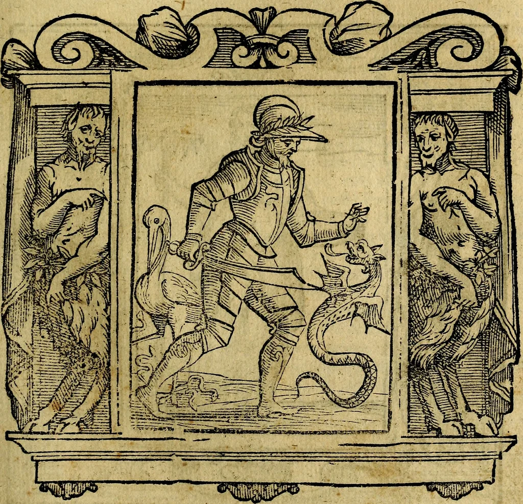 An illustration from Iconologia di Cesare Ripa Perugina ... Nella quale si descrivono diverse imagini di virtù, vitij, affetti, passioni humane, arti discipline, humori, elementi, corpi celesti, prouincie d'Italia, fiumi, tutte le parti del mondo, ed altre infinite materie. Opera utile ad oratori, predicatori, poeti pittori, sculptori, disegnatori, e ad ogni studioso, per inuentar concetti, emblemi, ed imprese, per diuisare qualsiuoglia appatato nuttiale, funerale, trionfale. Per rappresentar poemi drammatici, e per figurare co'suoi propij simboli ciò, che può cadere in pensiero humano. Ampliata ultimamente dallo stresso autore di CC. imagini, e erricchita di molti discorsi pieni di varia eruditione .., 1613, leaf 252