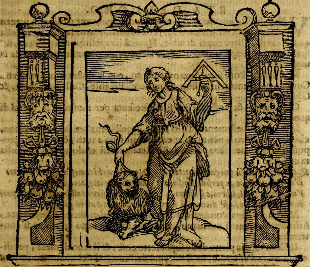 An illustration from Iconologia di Cesare Ripa Perugina ... Nella quale si descrivono diverse imagini di virtù, vitij, affetti, passioni humane, arti discipline, humori, elementi, corpi celesti, prouincie d'Italia, fiumi, tutte le parti del mondo, ed altre infinite materie. Opera utile ad oratori, predicatori, poeti pittori, sculptori, disegnatori, e ad ogni studioso, per inuentar concetti, emblemi, ed imprese, per diuisare qualsiuoglia appatato nuttiale, funerale, trionfale. Per rappresentar poemi drammatici, e per figurare co'suoi propij simboli ciò, che può cadere in pensiero humano. Ampliata ultimamente dallo stresso autore di CC. imagini, e erricchita di molti discorsi pieni di varia eruditione .., 1613, leaf 274