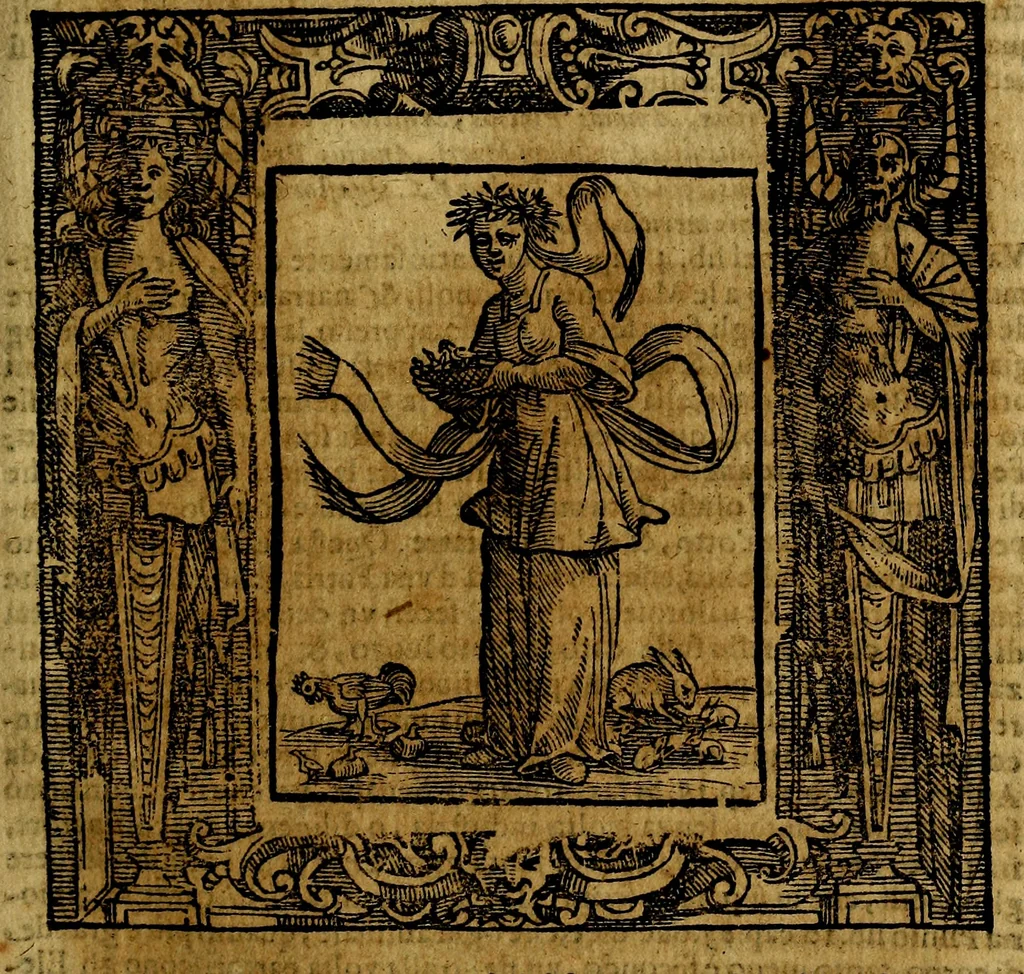 An illustration from Iconologia di Cesare Ripa Perugina ... Nella quale si descrivono diverse imagini di virtù, vitij, affetti, passioni humane, arti discipline, humori, elementi, corpi celesti, prouincie d'Italia, fiumi, tutte le parti del mondo, ed altre infinite materie. Opera utile ad oratori, predicatori, poeti pittori, sculptori, disegnatori, e ad ogni studioso, per inuentar concetti, emblemi, ed imprese, per diuisare qualsiuoglia appatato nuttiale, funerale, trionfale. Per rappresentar poemi drammatici, e per figurare co'suoi propij simboli ciò, che può cadere in pensiero humano. Ampliata ultimamente dallo stresso autore di CC. imagini, e erricchita di molti discorsi pieni di varia eruditione .., 1613, leaf 320