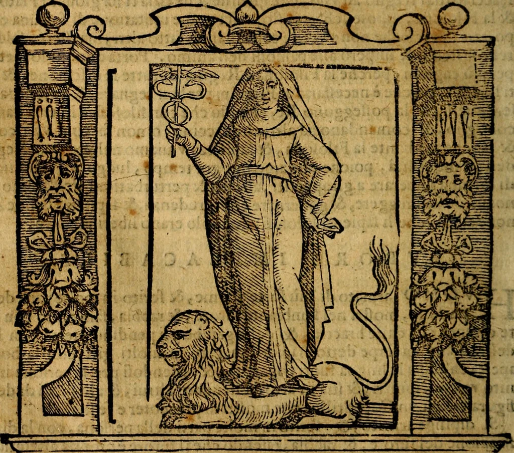 An illustration from Iconologia di Cesare Ripa Perugina ... Nella quale si descrivono diverse imagini di virtù, vitij, affetti, passioni humane, arti discipline, humori, elementi, corpi celesti, prouincie d'Italia, fiumi, tutte le parti del mondo, ed altre infinite materie. Opera utile ad oratori, predicatori, poeti pittori, sculptori, disegnatori, e ad ogni studioso, per inuentar concetti, emblemi, ed imprese, per diuisare qualsiuoglia appatato nuttiale, funerale, trionfale. Per rappresentar poemi drammatici, e per figurare co'suoi propij simboli ciò, che può cadere in pensiero humano. Ampliata ultimamente dallo stresso autore di CC. imagini, e erricchita di molti discorsi pieni di varia eruditione .., 1613, leaf 343