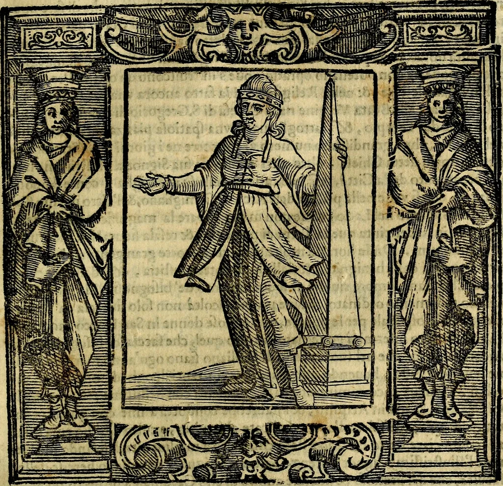 An illustration from Iconologia di Cesare Ripa Perugina ... Nella quale si descrivono diverse imagini di virtù, vitij, affetti, passioni humane, arti discipline, humori, elementi, corpi celesti, prouincie d'Italia, fiumi, tutte le parti del mondo, ed altre infinite materie. Opera utile ad oratori, predicatori, poeti pittori, sculptori, disegnatori, e ad ogni studioso, per inuentar concetti, emblemi, ed imprese, per diuisare qualsiuoglia appatato nuttiale, funerale, trionfale. Per rappresentar poemi drammatici, e per figurare co'suoi propij simboli ciò, che può cadere in pensiero humano. Ampliata ultimamente dallo stresso autore di CC. imagini, e erricchita di molti discorsi pieni di varia eruditione .., 1613, leaf 356