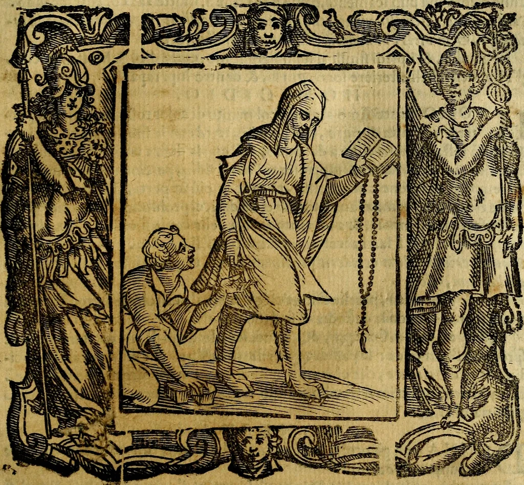 An illustration from Iconologia di Cesare Ripa Perugina ... Nella quale si descrivono diverse imagini di virtù, vitij, affetti, passioni humane, arti discipline, humori, elementi, corpi celesti, prouincie d'Italia, fiumi, tutte le parti del mondo, ed altre infinite materie. Opera utile ad oratori, predicatori, poeti pittori, sculptori, disegnatori, e ad ogni studioso, per inuentar concetti, emblemi, ed imprese, per diuisare qualsiuoglia appatato nuttiale, funerale, trionfale. Per rappresentar poemi drammatici, e per figurare co'suoi propij simboli ciò, che può cadere in pensiero humano. Ampliata ultimamente dallo stresso autore di CC. imagini, e erricchita di molti discorsi pieni di varia eruditione .., 1613, leaf 366