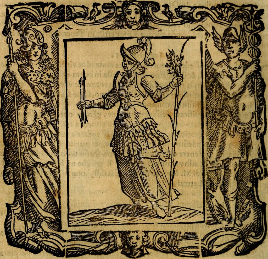 An illustration from Iconologia di Cesare Ripa Perugina ... Nella quale si descrivono diverse imagini di virtù, vitij, affetti, passioni humane, arti discipline, humori, elementi, corpi celesti, prouincie d'Italia, fiumi, tutte le parti del mondo, ed altre infinite materie. Opera utile ad oratori, predicatori, poeti pittori, sculptori, disegnatori, e ad ogni studioso, per inuentar concetti, emblemi, ed imprese, per diuisare qualsiuoglia appatato nuttiale, funerale, trionfale. Per rappresentar poemi drammatici, e per figurare co'suoi propij simboli ciò, che può cadere in pensiero humano. Ampliata ultimamente dallo stresso autore di CC. imagini, e erricchita di molti discorsi pieni di varia eruditione .., 1613, leaf 401