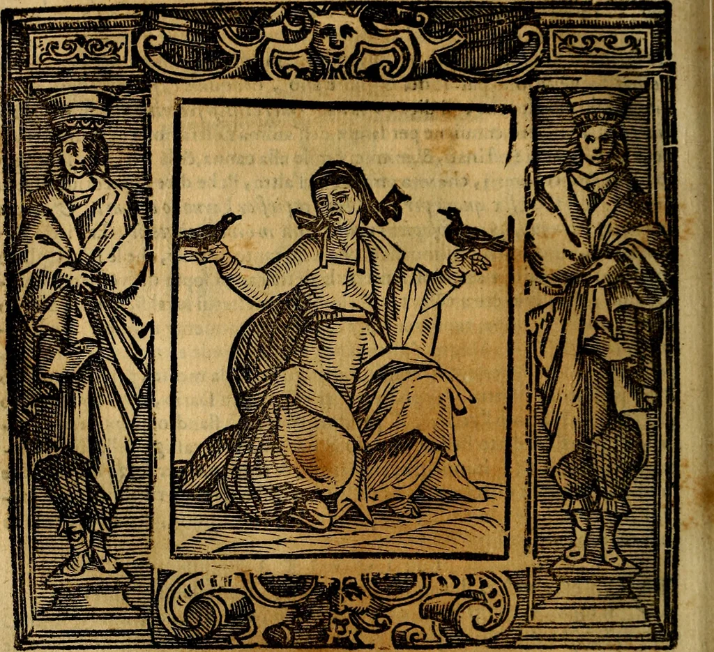 An illustration from Iconologia di Cesare Ripa Perugina ... Nella quale si descrivono diverse imagini di virtù, vitij, affetti, passioni humane, arti discipline, humori, elementi, corpi celesti, prouincie d'Italia, fiumi, tutte le parti del mondo, ed altre infinite materie. Opera utile ad oratori, predicatori, poeti pittori, sculptori, disegnatori, e ad ogni studioso, per inuentar concetti, emblemi, ed imprese, per diuisare qualsiuoglia appatato nuttiale, funerale, trionfale. Per rappresentar poemi drammatici, e per figurare co'suoi propij simboli ciò, che può cadere in pensiero humano. Ampliata ultimamente dallo stresso autore di CC. imagini, e erricchita di molti discorsi pieni di varia eruditione .., 1613, leaf 403