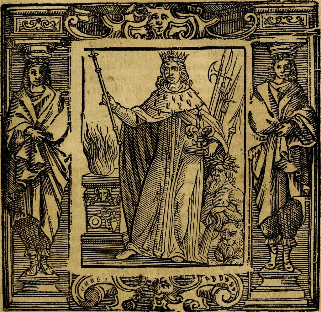 An illustration from Iconologia di Cesare Ripa Perugina ... Nella quale si descrivono diverse imagini di virtù, vitij, affetti, passioni humane, arti discipline, humori, elementi, corpi celesti, prouincie d'Italia, fiumi, tutte le parti del mondo, ed altre infinite materie. Opera utile ad oratori, predicatori, poeti pittori, sculptori, disegnatori, e ad ogni studioso, per inuentar concetti, emblemi, ed imprese, per diuisare qualsiuoglia appatato nuttiale, funerale, trionfale. Per rappresentar poemi drammatici, e per figurare co'suoi propij simboli ciò, che può cadere in pensiero humano. Ampliata ultimamente dallo stresso autore di CC. imagini, e erricchita di molti discorsi pieni di varia eruditione .., 1613, leaf 428