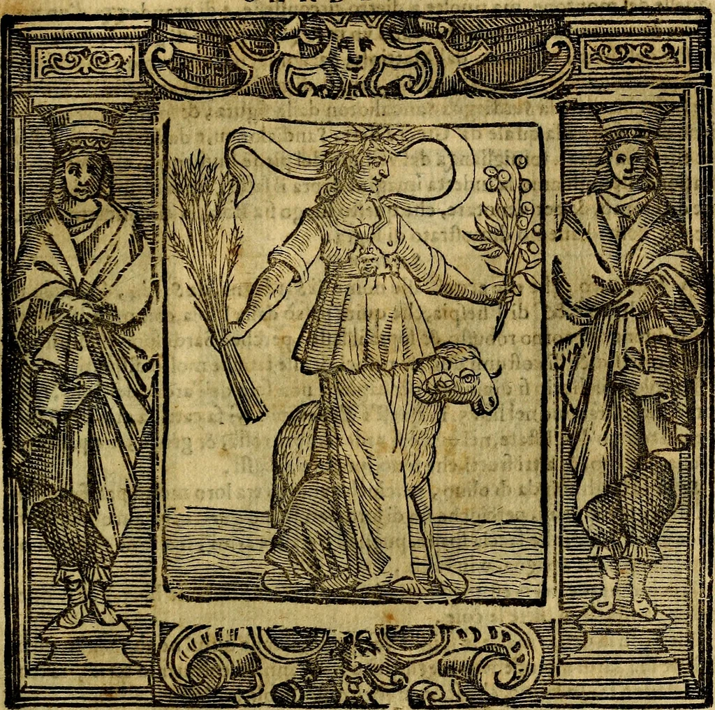 An illustration from Iconologia di Cesare Ripa Perugina ... Nella quale si descrivono diverse imagini di virtù, vitij, affetti, passioni humane, arti discipline, humori, elementi, corpi celesti, prouincie d'Italia, fiumi, tutte le parti del mondo, ed altre infinite materie. Opera utile ad oratori, predicatori, poeti pittori, sculptori, disegnatori, e ad ogni studioso, per inuentar concetti, emblemi, ed imprese, per diuisare qualsiuoglia appatato nuttiale, funerale, trionfale. Per rappresentar poemi drammatici, e per figurare co'suoi propij simboli ciò, che può cadere in pensiero humano. Ampliata ultimamente dallo stresso autore di CC. imagini, e erricchita di molti discorsi pieni di varia eruditione .., 1613, leaf 454