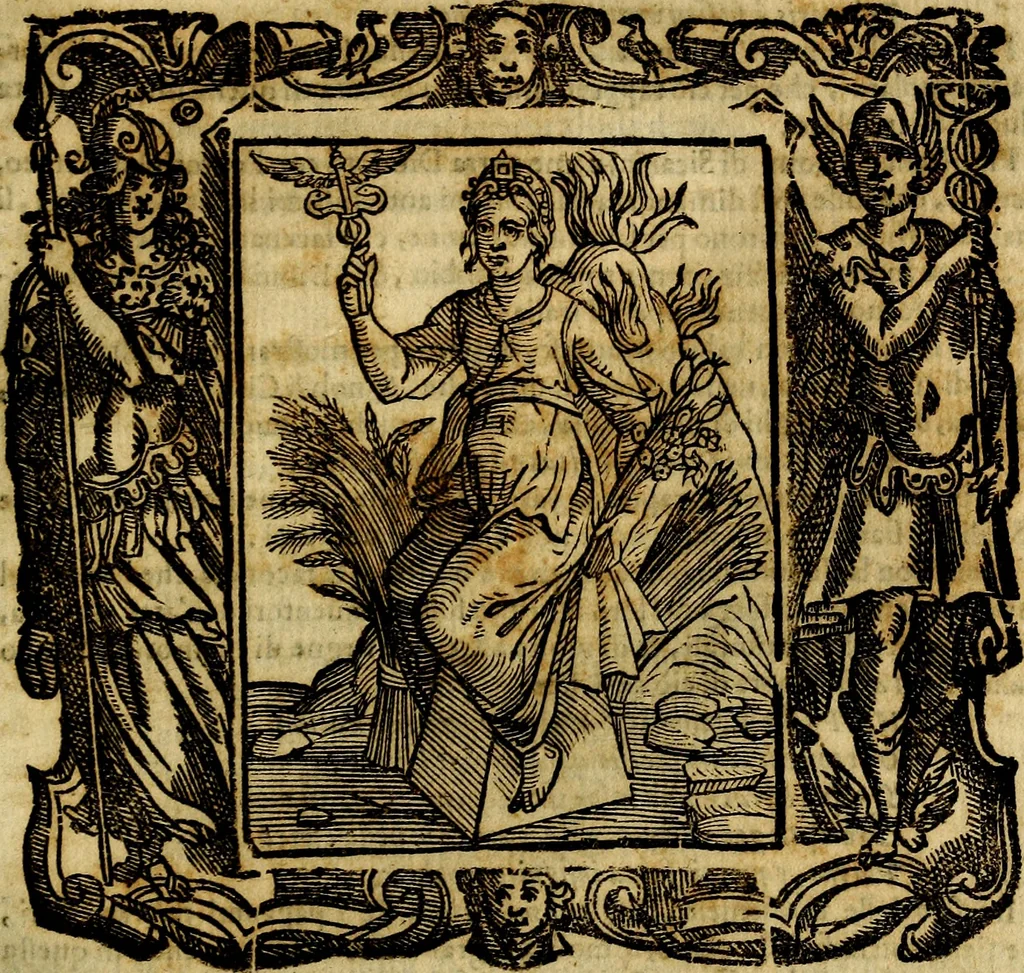 An illustration from Iconologia di Cesare Ripa Perugina ... Nella quale si descrivono diverse imagini di virtù, vitij, affetti, passioni humane, arti discipline, humori, elementi, corpi celesti, prouincie d'Italia, fiumi, tutte le parti del mondo, ed altre infinite materie. Opera utile ad oratori, predicatori, poeti pittori, sculptori, disegnatori, e ad ogni studioso, per inuentar concetti, emblemi, ed imprese, per diuisare qualsiuoglia appatato nuttiale, funerale, trionfale. Per rappresentar poemi drammatici, e per figurare co'suoi propij simboli ciò, che può cadere in pensiero humano. Ampliata ultimamente dallo stresso autore di CC. imagini, e erricchita di molti discorsi pieni di varia eruditione .., 1613, leaf 456