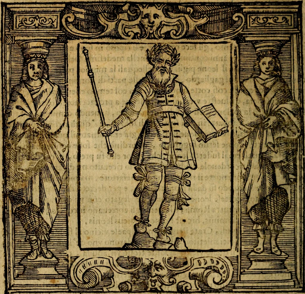 An illustration from Iconologia di Cesare Ripa Perugina ... Nella quale si descrivono diverse imagini di virtù, vitij, affetti, passioni humane, arti discipline, humori, elementi, corpi celesti, prouincie d'Italia, fiumi, tutte le parti del mondo, ed altre infinite materie. Opera utile ad oratori, predicatori, poeti pittori, sculptori, disegnatori, e ad ogni studioso, per inuentar concetti, emblemi, ed imprese, per diuisare qualsiuoglia appatato nuttiale, funerale, trionfale. Per rappresentar poemi drammatici, e per figurare co'suoi propij simboli ciò, che può cadere in pensiero humano. Ampliata ultimamente dallo stresso autore di CC. imagini, e erricchita di molti discorsi pieni di varia eruditione .., 1613, leaf 491