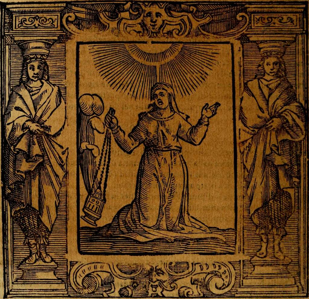 An illustration from Iconologia di Cesare Ripa Perugina ... Nella quale si descrivono diverse imagini di virtù, vitij, affetti, passioni humane, arti discipline, humori, elementi, corpi celesti, prouincie d'Italia, fiumi, tutte le parti del mondo, ed altre infinite materie. Opera utile ad oratori, predicatori, poeti pittori, sculptori, disegnatori, e ad ogni studioso, per inuentar concetti, emblemi, ed imprese, per diuisare qualsiuoglia appatato nuttiale, funerale, trionfale. Per rappresentar poemi drammatici, e per figurare co'suoi propij simboli ciò, che può cadere in pensiero humano. Ampliata ultimamente dallo stresso autore di CC. imagini, e erricchita di molti discorsi pieni di varia eruditione .., 1613, leaf 569