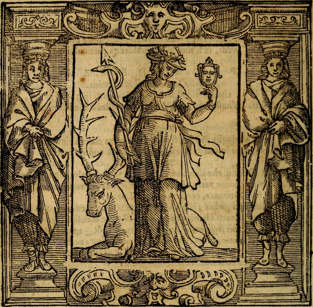 An illustration from Iconologia di Cesare Ripa Perugina ... Nella quale si descrivono diverse imagini di virtù, vitij, affetti, passioni humane, arti discipline, humori, elementi, corpi celesti, prouincie d'Italia, fiumi, tutte le parti del mondo, ed altre infinite materie. Opera utile ad oratori, predicatori, poeti pittori, sculptori, disegnatori, e ad ogni studioso, per inuentar concetti, emblemi, ed imprese, per diuisare qualsiuoglia appatato nuttiale, funerale, trionfale. Per rappresentar poemi drammatici, e per figurare co'suoi propij simboli ciò, che può cadere in pensiero humano. Ampliata ultimamente dallo stresso autore di CC. imagini, e erricchita di molti discorsi pieni di varia eruditione .., 1613, leaf 625