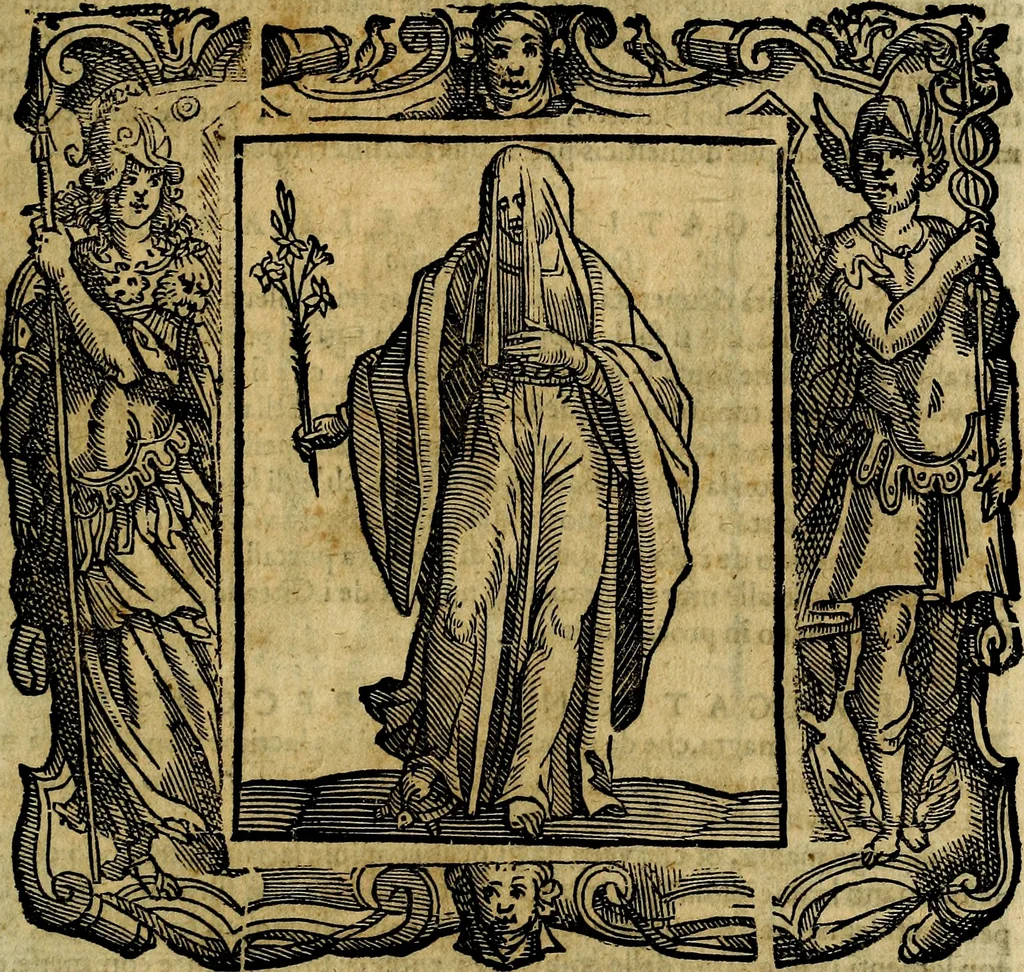 An illustration from Iconologia di Cesare Ripa Perugina ... Nella quale si descrivono diverse imagini di virtù, vitij, affetti, passioni humane, arti discipline, humori, elementi, corpi celesti, prouincie d'Italia, fiumi, tutte le parti del mondo, ed altre infinite materie. Opera utile ad oratori, predicatori, poeti pittori, sculptori, disegnatori, e ad ogni studioso, per inuentar concetti, emblemi, ed imprese, per diuisare qualsiuoglia appatato nuttiale, funerale, trionfale. Per rappresentar poemi drammatici, e per figurare co'suoi propij simboli ciò, che può cadere in pensiero humano. Ampliata ultimamente dallo stresso autore di CC. imagini, e erricchita di molti discorsi pieni di varia eruditione .., 1613, leaf 630