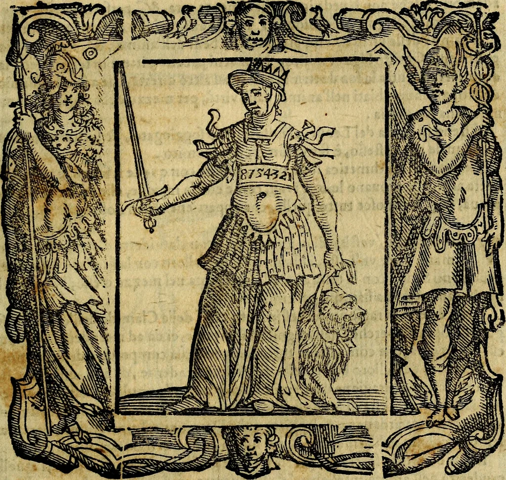 An illustration from Iconologia di Cesare Ripa Perugina ... Nella quale si descrivono diverse imagini di virtù, vitij, affetti, passioni humane, arti discipline, humori, elementi, corpi celesti, prouincie d'Italia, fiumi, tutte le parti del mondo, ed altre infinite materie. Opera utile ad oratori, predicatori, poeti pittori, sculptori, disegnatori, e ad ogni studioso, per inuentar concetti, emblemi, ed imprese, per diuisare qualsiuoglia appatato nuttiale, funerale, trionfale. Per rappresentar poemi drammatici, e per figurare co'suoi propij simboli ciò, che può cadere in pensiero humano. Ampliata ultimamente dallo stresso autore di CC. imagini, e erricchita di molti discorsi pieni di varia eruditione .., 1613, leaf 640