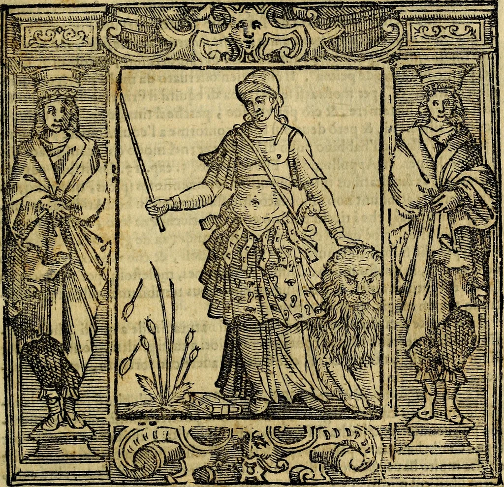 An illustration from Iconologia di Cesare Ripa Perugina ... Nella quale si descrivono diverse imagini di virtù, vitij, affetti, passioni humane, arti discipline, humori, elementi, corpi celesti, prouincie d'Italia, fiumi, tutte le parti del mondo, ed altre infinite materie. Opera utile ad oratori, predicatori, poeti pittori, sculptori, disegnatori, e ad ogni studioso, per inuentar concetti, emblemi, ed imprese, per diuisare qualsiuoglia appatato nuttiale, funerale, trionfale. Per rappresentar poemi drammatici, e per figurare co'suoi propij simboli ciò, che può cadere in pensiero humano. Ampliata ultimamente dallo stresso autore di CC. imagini, e erricchita di molti discorsi pieni di varia eruditione .., 1613, leaf 642