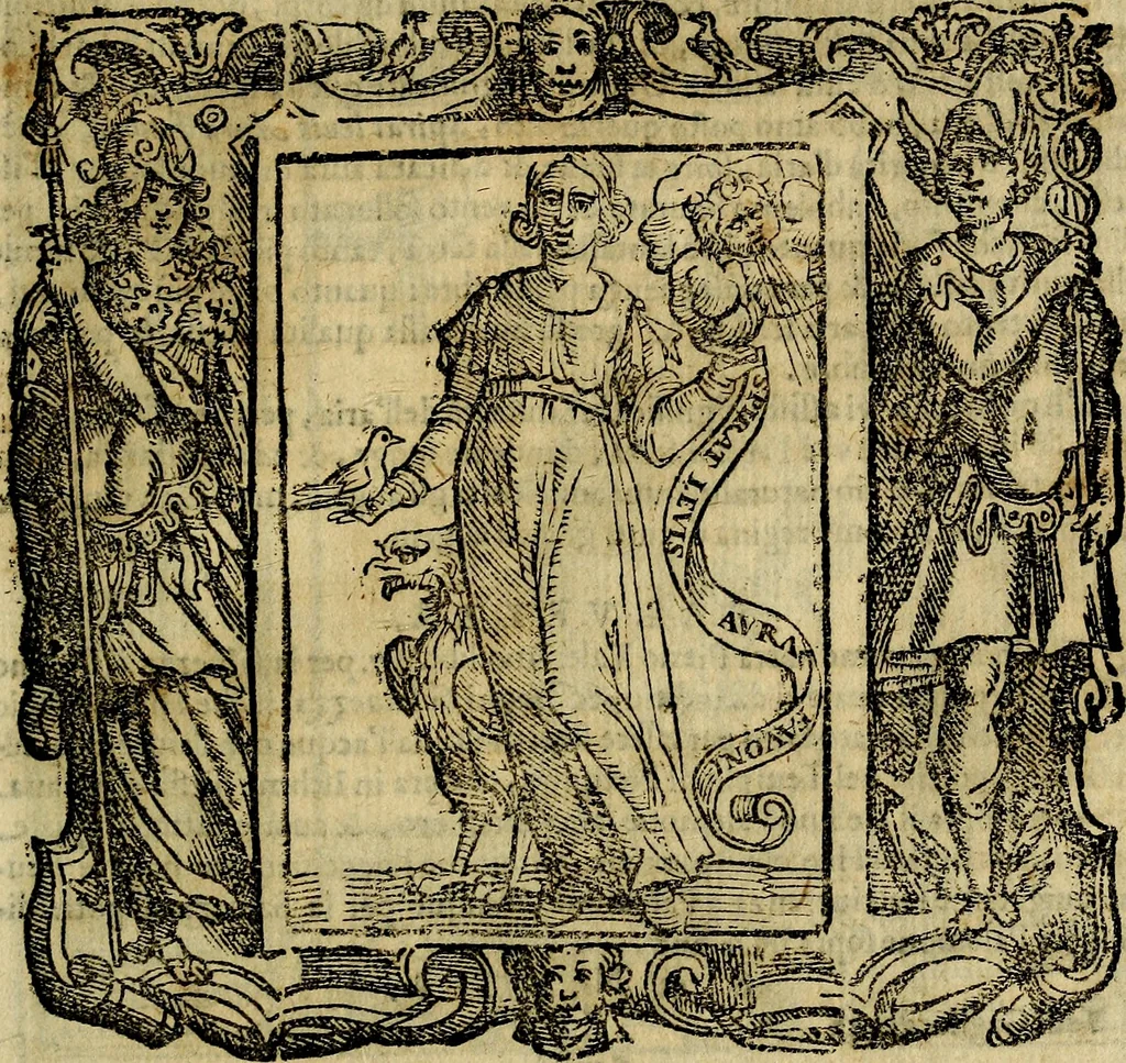 An illustration from Iconologia di Cesare Ripa Perugina ... Nella quale si descrivono diverse imagini di virtù, vitij, affetti, passioni humane, arti discipline, humori, elementi, corpi celesti, prouincie d'Italia, fiumi, tutte le parti del mondo, ed altre infinite materie. Opera utile ad oratori, predicatori, poeti pittori, sculptori, disegnatori, e ad ogni studioso, per inuentar concetti, emblemi, ed imprese, per diuisare qualsiuoglia appatato nuttiale, funerale, trionfale. Per rappresentar poemi drammatici, e per figurare co'suoi propij simboli ciò, che può cadere in pensiero humano. Ampliata ultimamente dallo stresso autore di CC. imagini, e erricchita di molti discorsi pieni di varia eruditione .., 1613, leaf 662
