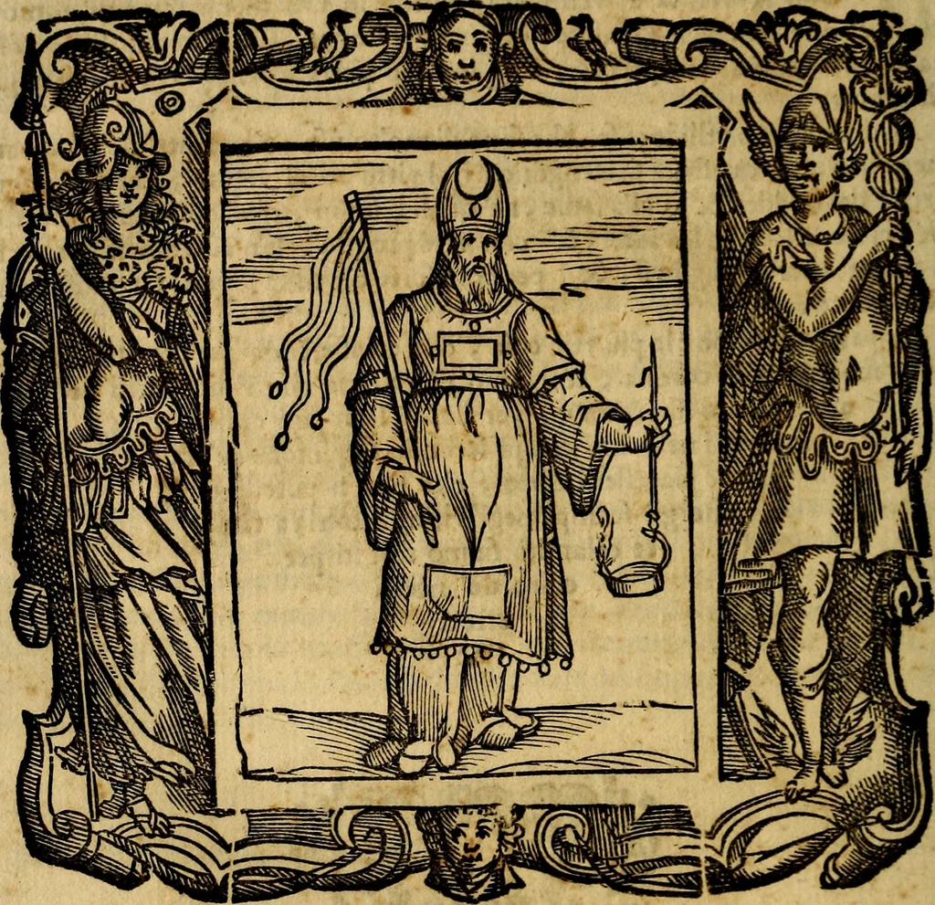 An illustration from Iconologia di Cesare Ripa Perugina ... Nella quale si descrivono diverse imagini di virtù, vitij, affetti, passioni humane, arti discipline, humori, elementi, corpi celesti, prouincie d'Italia, fiumi, tutte le parti del mondo, ed altre infinite materie. Opera utile ad oratori, predicatori, poeti pittori, sculptori, disegnatori, e ad ogni studioso, per inuentar concetti, emblemi, ed imprese, per diuisare qualsiuoglia appatato nuttiale, funerale, trionfale. Per rappresentar poemi drammatici, e per figurare co'suoi propij simboli ciò, che può cadere in pensiero humano. Ampliata ultimamente dallo stresso autore di CC. imagini, e erricchita di molti discorsi pieni di varia eruditione .., 1613, leaf 837