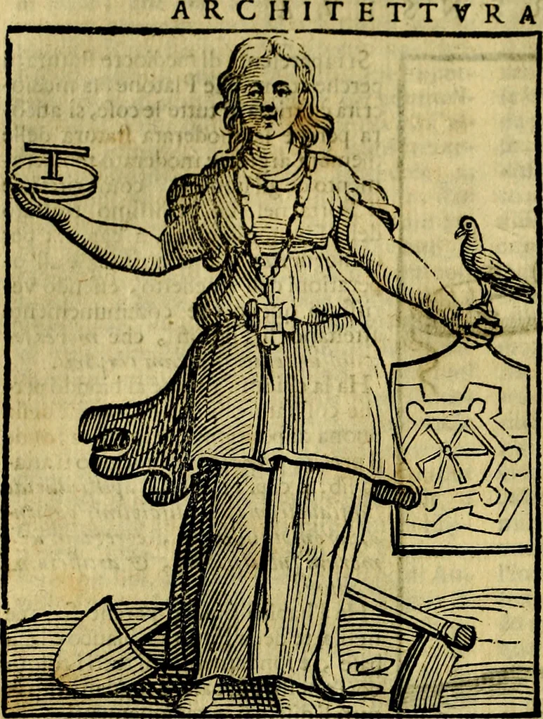 An illustration from Iconologia di Cesare Ripa ... Divisa in tre libri, ne i quali si esprimono varie imagini di virtù, vitij, affetti, passioni humane, arti, discipline, humori, elementi, corpi celesti, prouincie d'Italia, fiumi, & altre materie infinite vtili ad ogni stato di persone, 1669, leaf 103