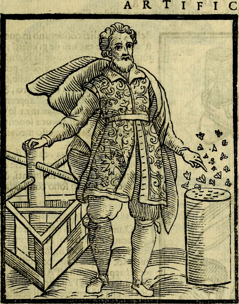 An illustration from Iconologia di Cesare Ripa ... Divisa in tre libri, ne i quali si esprimono varie imagini di virtù, vitij, affetti, passioni humane, arti, discipline, humori, elementi, corpi celesti, prouincie d'Italia, fiumi, & altre materie infinite vtili ad ogni stato di persone, 1669, leaf 110