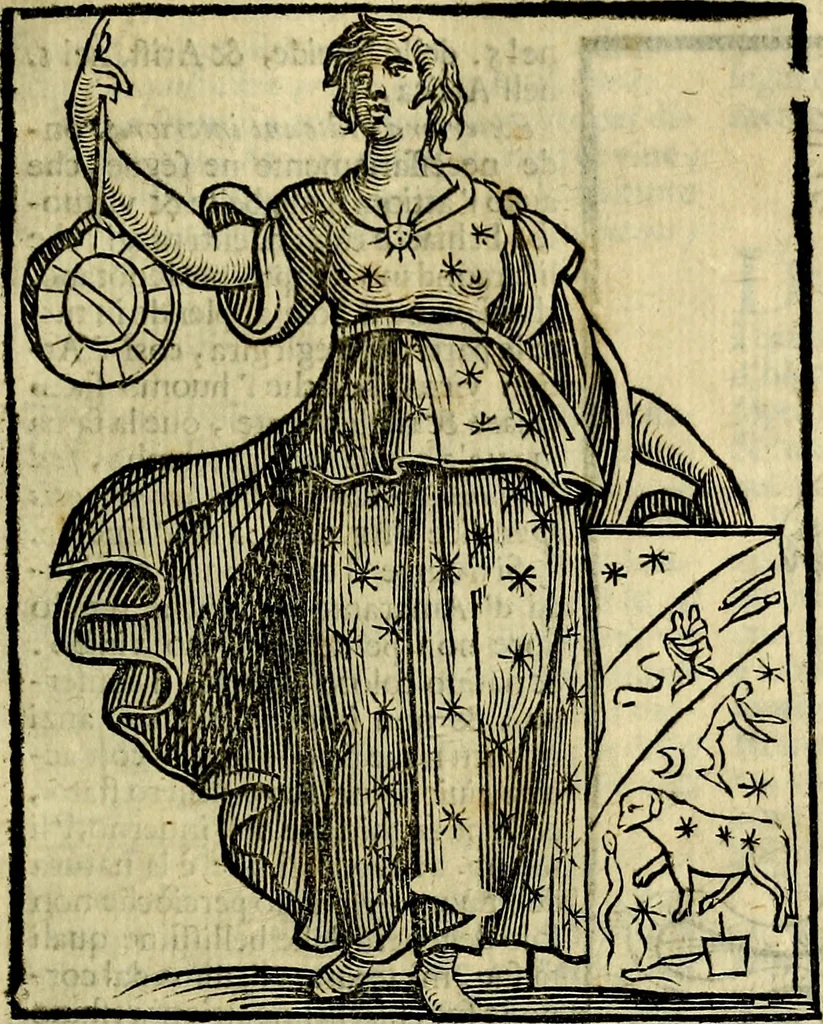 An illustration from Iconologia di Cesare Ripa ... Divisa in tre libri, ne i quali si esprimono varie imagini di virtù, vitij, affetti, passioni humane, arti, discipline, humori, elementi, corpi celesti, prouincie d'Italia, fiumi, & altre materie infinite vtili ad ogni stato di persone, 1669, leaf 112