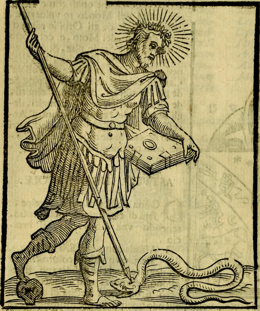An illustration from Iconologia di Cesare Ripa ... Divisa in tre libri, ne i quali si esprimono varie imagini di virtù, vitij, affetti, passioni humane, arti, discipline, humori, elementi, corpi celesti, prouincie d'Italia, fiumi, & altre materie infinite vtili ad ogni stato di persone, 1669, leaf 113