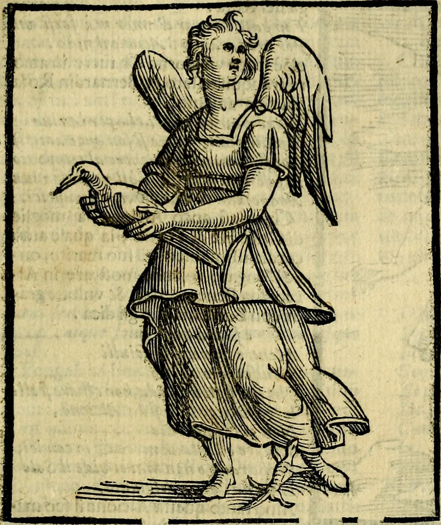 An illustration from Iconologia di Cesare Ripa ... Divisa in tre libri, ne i quali si esprimono varie imagini di virtù, vitij, affetti, passioni humane, arti, discipline, humori, elementi, corpi celesti, prouincie d'Italia, fiumi, & altre materie infinite vtili ad ogni stato di persone, 1669, leaf 126