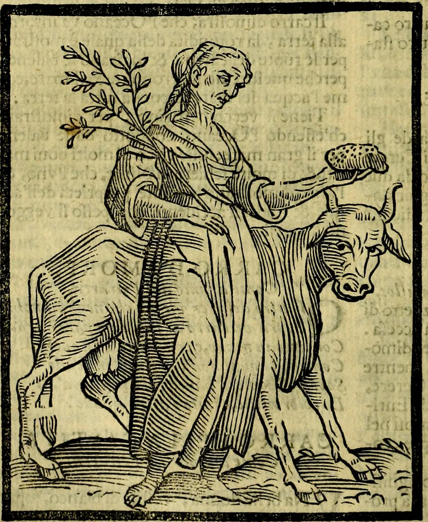 An illustration from Iconologia di Cesare Ripa ... Divisa in tre libri, ne i quali si esprimono varie imagini di virtù, vitij, affetti, passioni humane, arti, discipline, humori, elementi, corpi celesti, prouincie d'Italia, fiumi, & altre materie infinite vtili ad ogni stato di persone, 1669, leaf 147