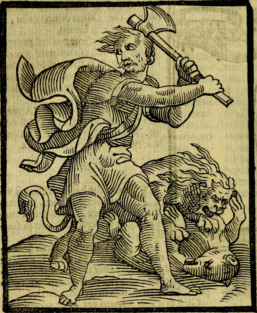 An illustration from Iconologia di Cesare Ripa ... Divisa in tre libri, ne i quali si esprimono varie imagini di virtù, vitij, affetti, passioni humane, arti, discipline, humori, elementi, corpi celesti, prouincie d'Italia, fiumi, & altre materie infinite vtili ad ogni stato di persone, 1669, leaf 151