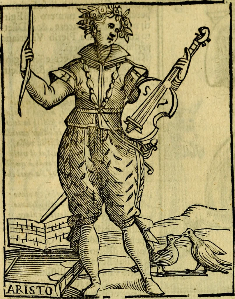 An illustration from Iconologia di Cesare Ripa ... Divisa in tre libri, ne i quali si esprimono varie imagini di virtù, vitij, affetti, passioni humane, arti, discipline, humori, elementi, corpi celesti, prouincie d'Italia, fiumi, & altre materie infinite vtili ad ogni stato di persone, 1669, leaf 215