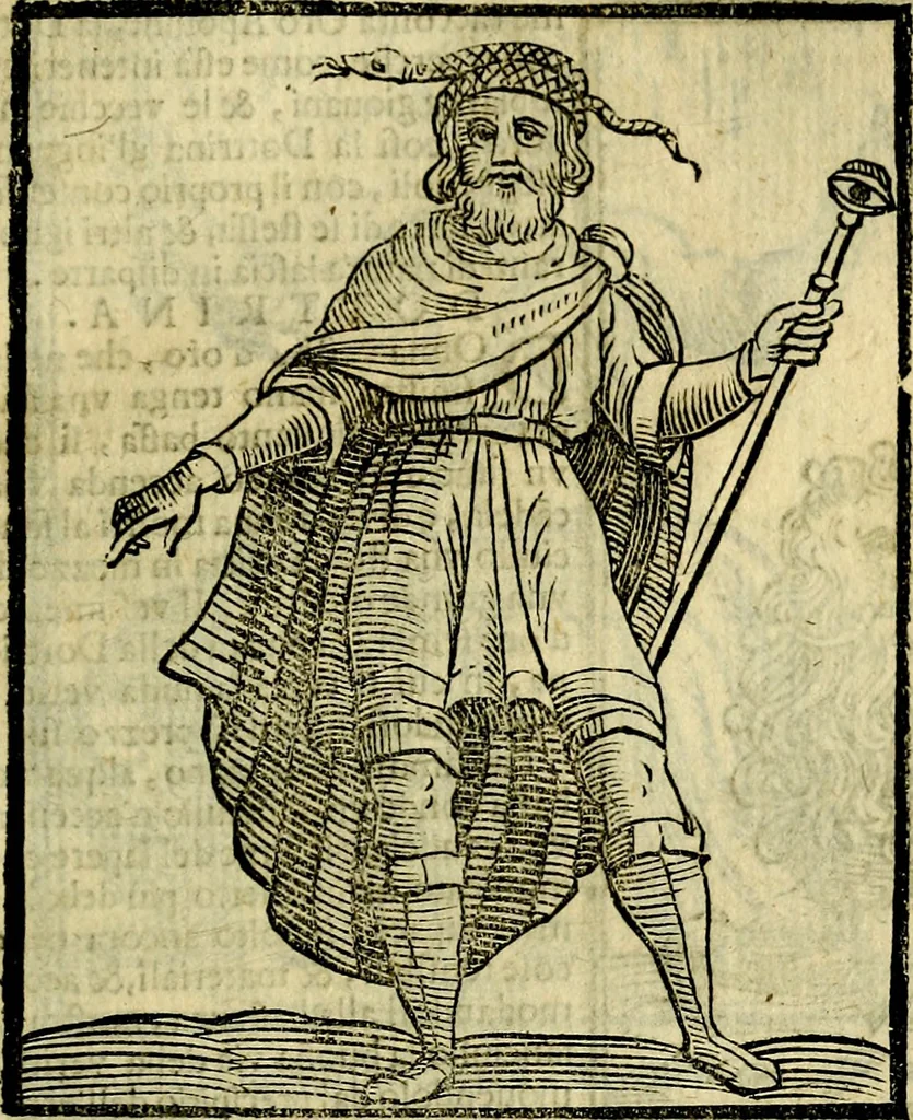 An illustration from Iconologia di Cesare Ripa ... Divisa in tre libri, ne i quali si esprimono varie imagini di virtù, vitij, affetti, passioni humane, arti, discipline, humori, elementi, corpi celesti, prouincie d'Italia, fiumi, & altre materie infinite vtili ad ogni stato di persone, 1669, leaf 228