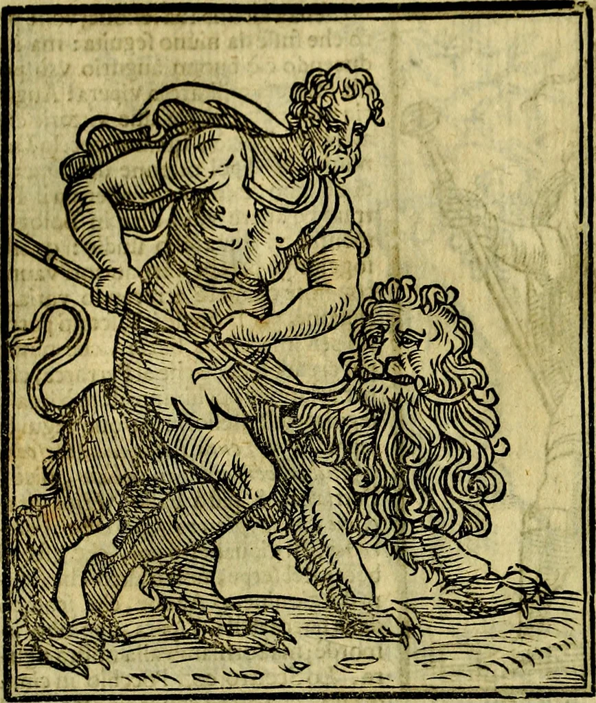 An illustration from Iconologia di Cesare Ripa ... Divisa in tre libri, ne i quali si esprimono varie imagini di virtù, vitij, affetti, passioni humane, arti, discipline, humori, elementi, corpi celesti, prouincie d'Italia, fiumi, & altre materie infinite vtili ad ogni stato di persone, 1669, leaf 229