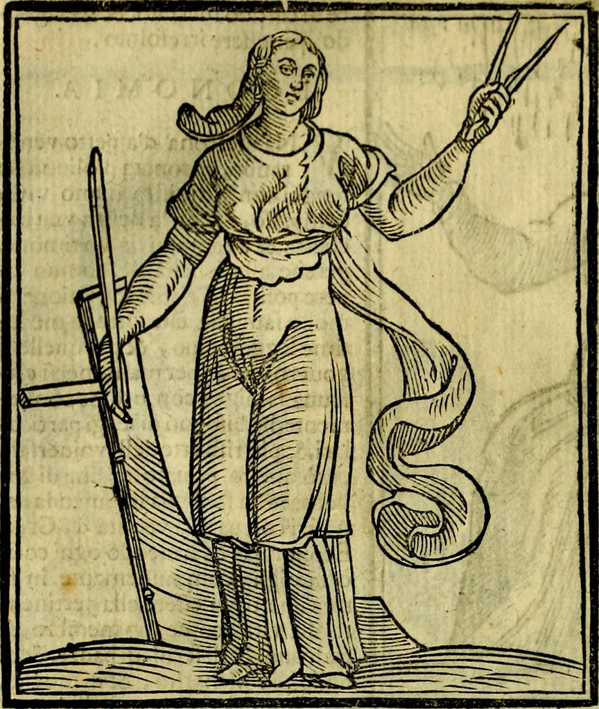 An illustration from Iconologia di Cesare Ripa ... Divisa in tre libri, ne i quali si esprimono varie imagini di virtù, vitij, affetti, passioni humane, arti, discipline, humori, elementi, corpi celesti, prouincie d'Italia, fiumi, & altre materie infinite vtili ad ogni stato di persone, 1669, leaf 231