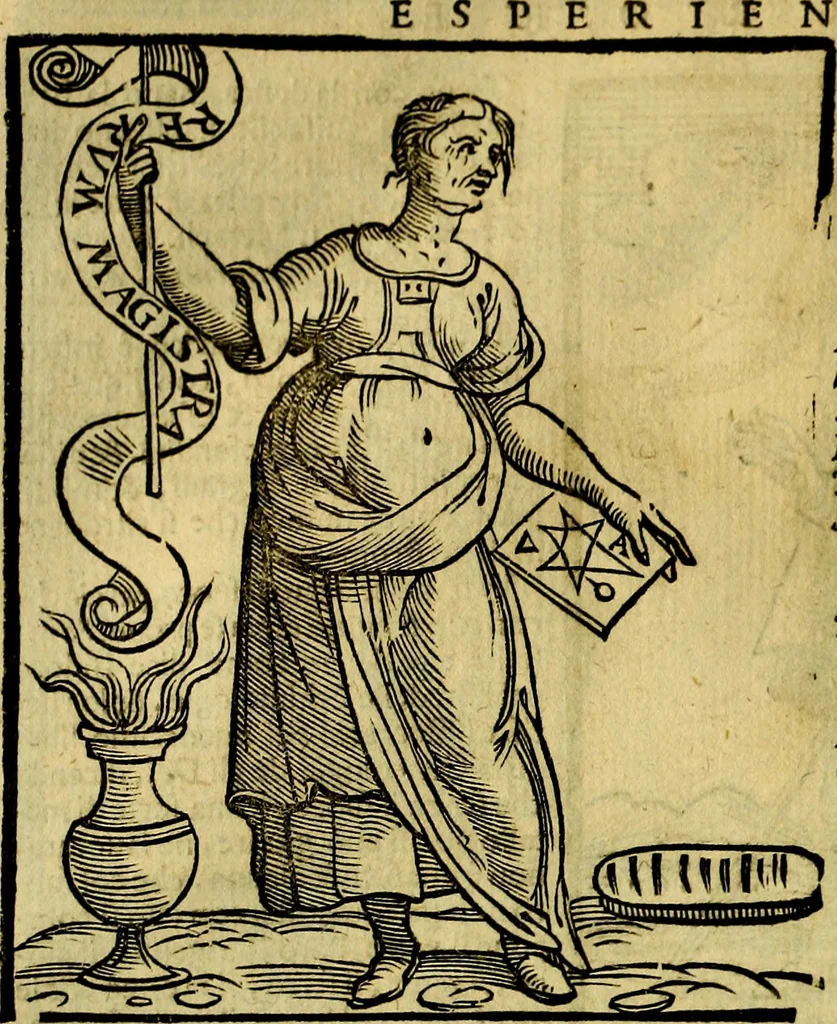 An illustration from Iconologia di Cesare Ripa ... Divisa in tre libri, ne i quali si esprimono varie imagini di virtù, vitij, affetti, passioni humane, arti, discipline, humori, elementi, corpi celesti, prouincie d'Italia, fiumi, & altre materie infinite vtili ad ogni stato di persone, 1669, leaf 245