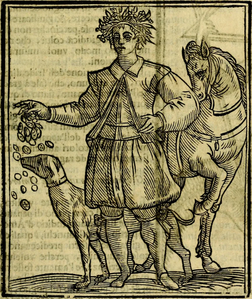An illustration from Iconologia di Cesare Ripa ... Divisa in tre libri, ne i quali si esprimono varie imagini di virtù, vitij, affetti, passioni humane, arti, discipline, humori, elementi, corpi celesti, prouincie d'Italia, fiumi, & altre materie infinite vtili ad ogni stato di persone, 1669, leaf 306