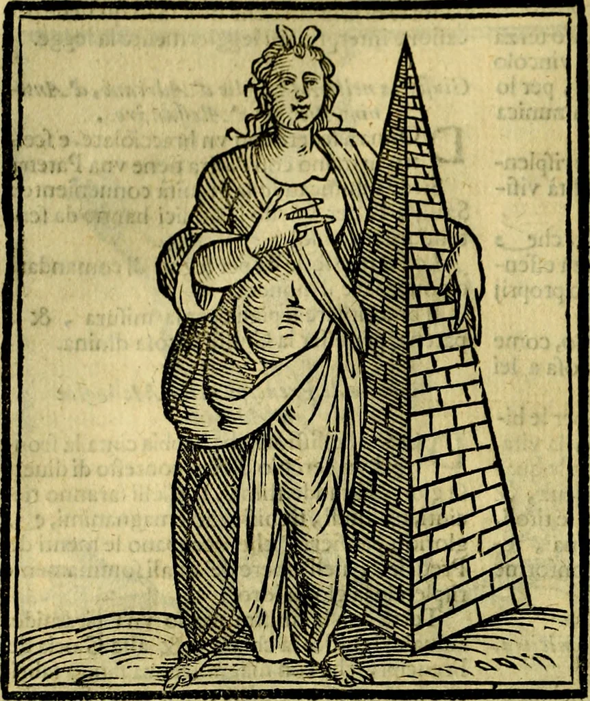 An illustration from Iconologia di Cesare Ripa ... Divisa in tre libri, ne i quali si esprimono varie imagini di virtù, vitij, affetti, passioni humane, arti, discipline, humori, elementi, corpi celesti, prouincie d'Italia, fiumi, & altre materie infinite vtili ad ogni stato di persone, 1669, leaf 311