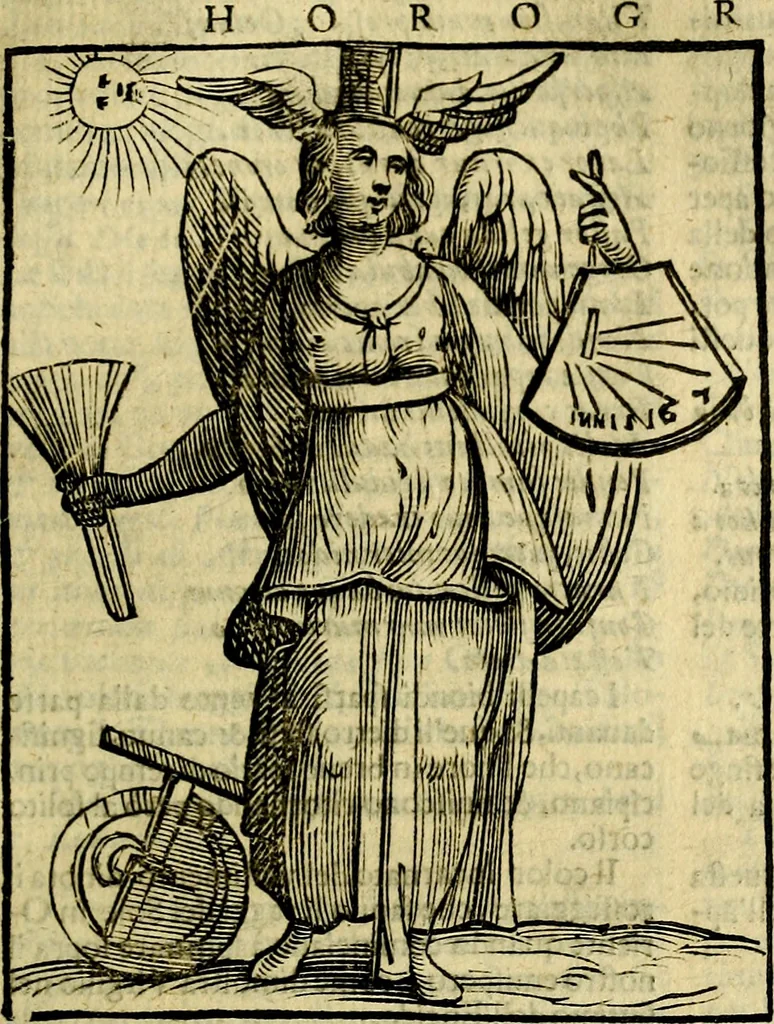 An illustration from Iconologia di Cesare Ripa ... Divisa in tre libri, ne i quali si esprimono varie imagini di virtù, vitij, affetti, passioni humane, arti, discipline, humori, elementi, corpi celesti, prouincie d'Italia, fiumi, & altre materie infinite vtili ad ogni stato di persone, 1669, leaf 322